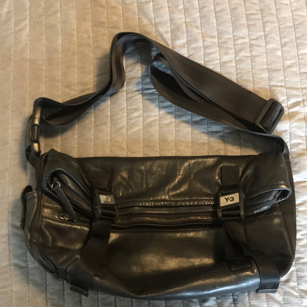 Y3 unisex leather crossbody bag